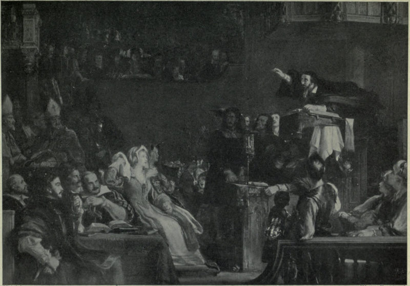 File:John Knox Preaching before the Lords of Congregation in the cathedral of St. Andrews,1569 photo by Messers Hanjstacngi.png