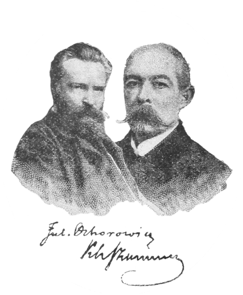File:Julian Ochorowicz i Klemens Junosza portret z okładki książki.png