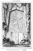Karabelrelieffet, (1200-tallet f.Kr., tegning ca. 1840