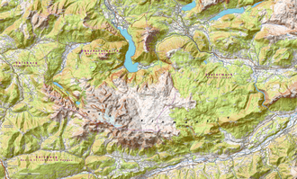 Topografische Karte des Dachsteinmassivs