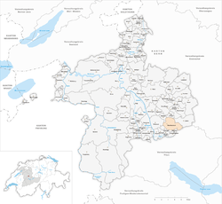 Harta e komunës Oberdiessbach në distriktin Bern-Mittelland