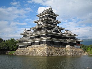 Hrad Matsumoto, prefektura Nagano, Japonsko.