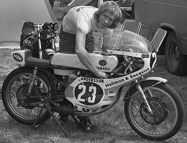 Andersson in 1973 with a 125 Yamaha