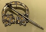 The Kilmainham Brooch, late 8th- or early 9th-century. Its design was influenced by both Pictish and Viking metalwork.[52]