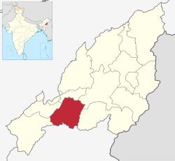 Kohima district's location in Nagaland