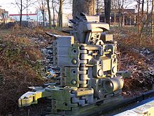 Denkmal des auf dem Bergwerk Ibbenbüren erfundenen Kohlenhobels am Bahnhof Ibbenbüren