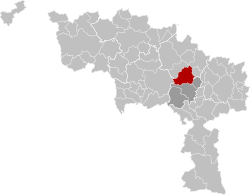 La Louvière Hainaut Belgium Map.svg