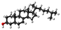 Lathosterolün top ve çubuk modeli