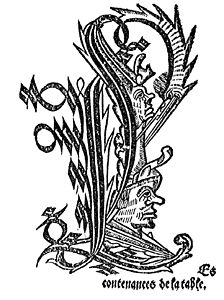 Буквица «L» (эстамп на дереве) из лионской рукописи ок. 1500 г.