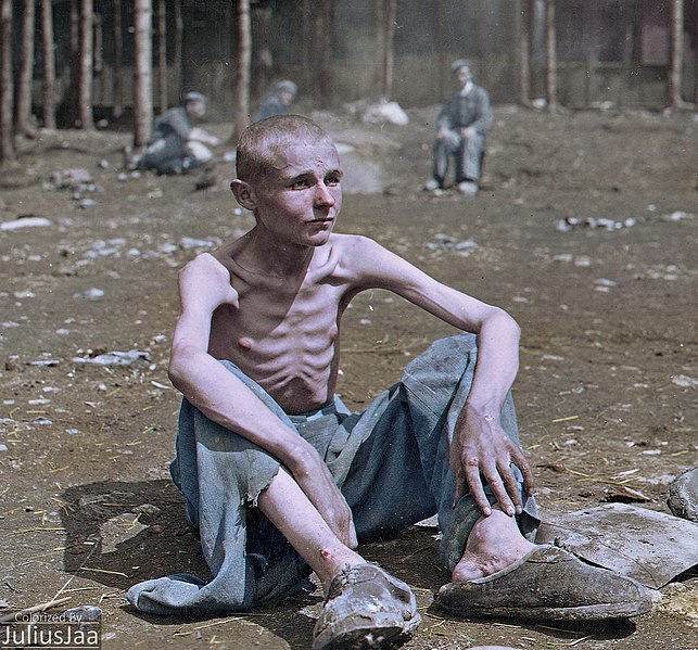 File:Liberated prisoner of the Ebensee concentration camp in Austria, 8 May 1945. (45899003575).jpg