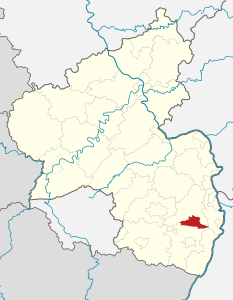 Город Нойштадт на современной карте земли Рейнланд-Пфальц