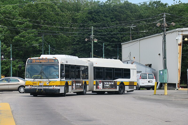 File:MBTA route 28 bus at Mattapan station, June 2017.jpg