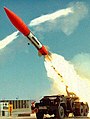 MGR-1B Improved Honest John being launched during testing at White Sands Missile Range.