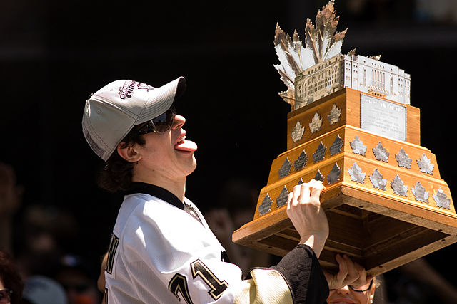 Malkin, during the Penguins' victory parade, became the first Russian player to win the Conn Smythe Trophy.