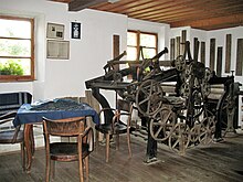 Blue printing craft production of Danzinger family, active since 1816, in Olesnice (Blansko District), South Moravia Region Manufaktura Danzinger 2017 (13).jpg