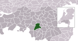 Highlighted position of Oirschot in a municipal map of North Brabant