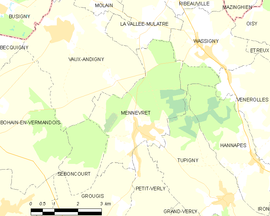 Mapa obce Mennevret