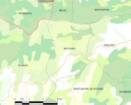 Mapa obce Moydans