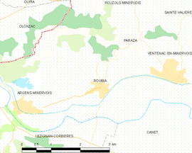 Mapa obce Roubia