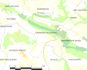 Poziția localității Campandré-Valcongrain