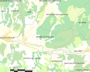 Poziția localității Mirabel-et-Blacons