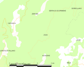 Mapa obce Zoza