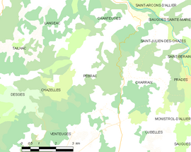 Mapa obce Pébrac