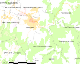 Mapa obce Saint-Céré