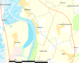 Mapa obce Malroy
