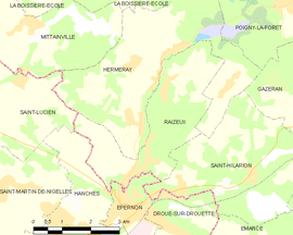 Mapa obce Raizeux