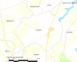 Mapa obce Lageon