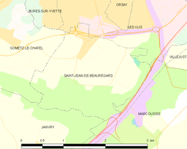 Mapa obce Saint-Jean-de-Beauregard