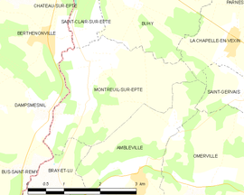 Mapa obce Montreuil-sur-Epte