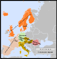 Мапа епархија СПЦ у Европи