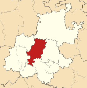Localização de Joanesburgo na província de Gauteng, África do Sul.