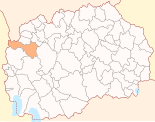 Karte von Nordmazedonien, Position von Opština Gostivar hervorgehoben