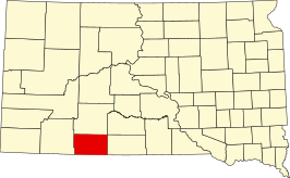 Locatie van Bennett County in South Dakota