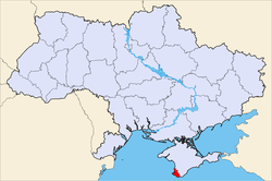 Map o Ukraine wi Sevastopol heichlichtit