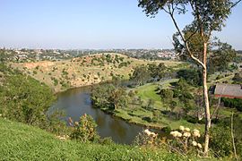 Maribyrnong sungai di Barat Essendon.jpg