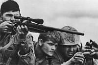 Tým ostřelovačů Marine Corps, Khe Sanh Valley, asi 1968