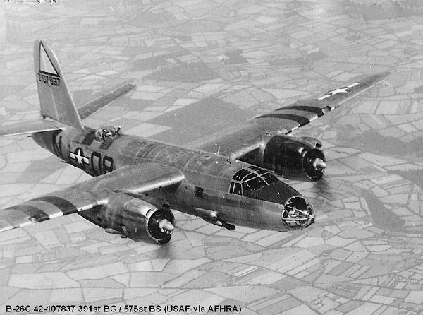 Martin B-26C Marauder Serial 42-107837 of the 575th Bomb Squadron.