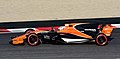 In 2017, McLaren chose to return to an orange livery on the McLaren MCL32, while keeping the black prominent. Fernando Alonso is seen testing the car at the Circuit de Barcelona-Catalunya.