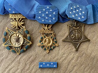 All three Military Department medals together Medal of Honor United States of America AEA Collections.jpg