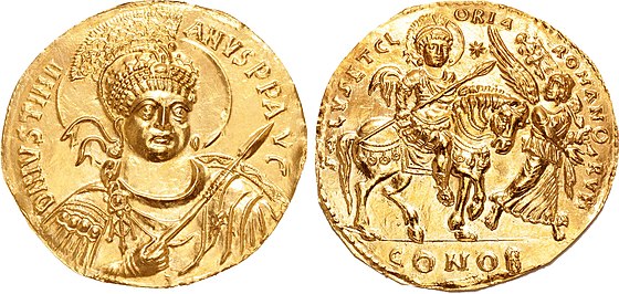 A golden medallion celebrating the reconquest of Africa, AD 534