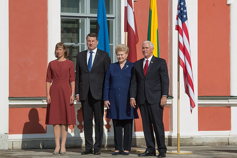 File:Meeting of Estonian President Kersti Kaljulaid, Latvian President Raimonds Vējonis, Lithuanian President Dalia Grybauskaitė and United States Vice President Mike Pence (35476721143).jpg