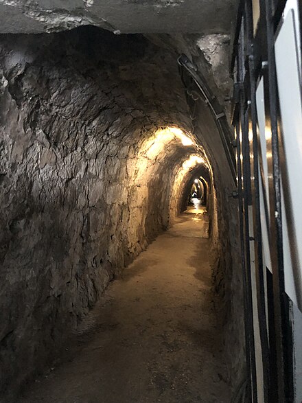 Tunnel in the mercury mine.