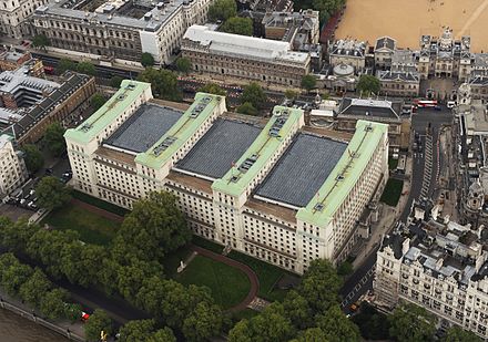 The Ministry of Defence building at Whitehall, Westminster, London