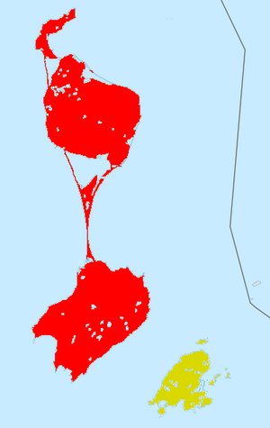 密克隆-朗格拉德（红色）在圣皮埃尔和密克隆的位置