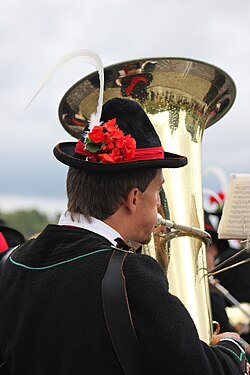 Musiker-aufgenommen in Bad Schlema während Blasmusikfestival 2013.