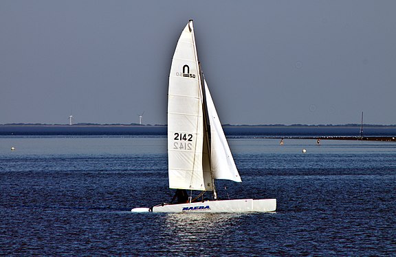 NACRA 5.0 catamaran on the Jadebusen bay, Germany.